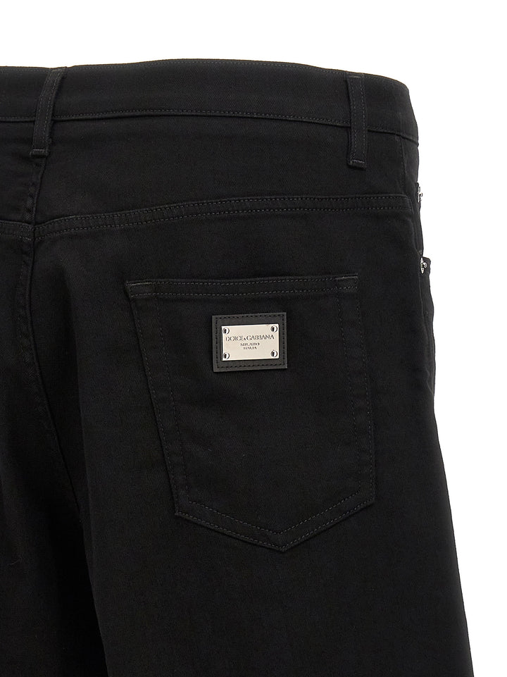 Stretch Denim Bermuda Shorts Bermuda, Short Black