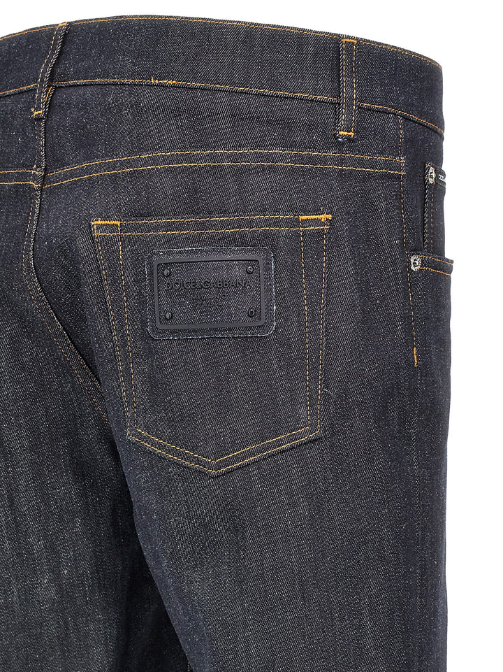 Rubberized Logo Jeans Blue