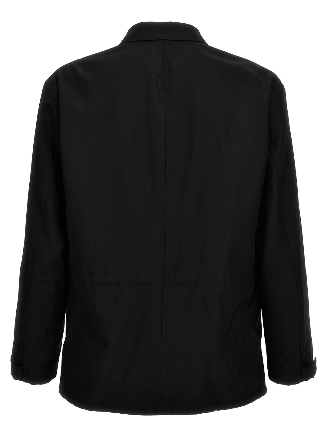 Single-Breasted Drawstring Blazer Black