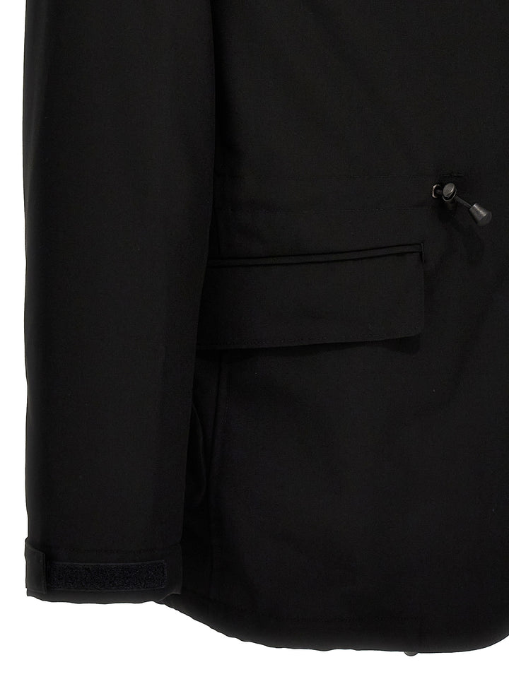 Single-Breasted Drawstring Blazer Black