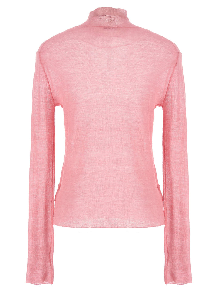 Semi-Sheer Sweater Sweater, Cardigans Pink