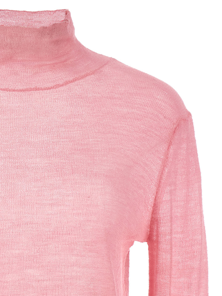 Semi-Sheer Sweater Sweater, Cardigans Pink