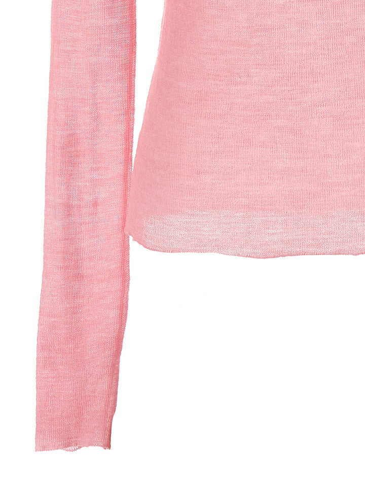 Semi-Sheer Sweater Sweater, Cardigans Pink