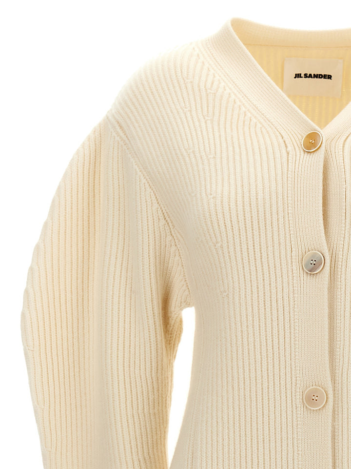 Ribbed Cardigan Sweater, Cardigans White