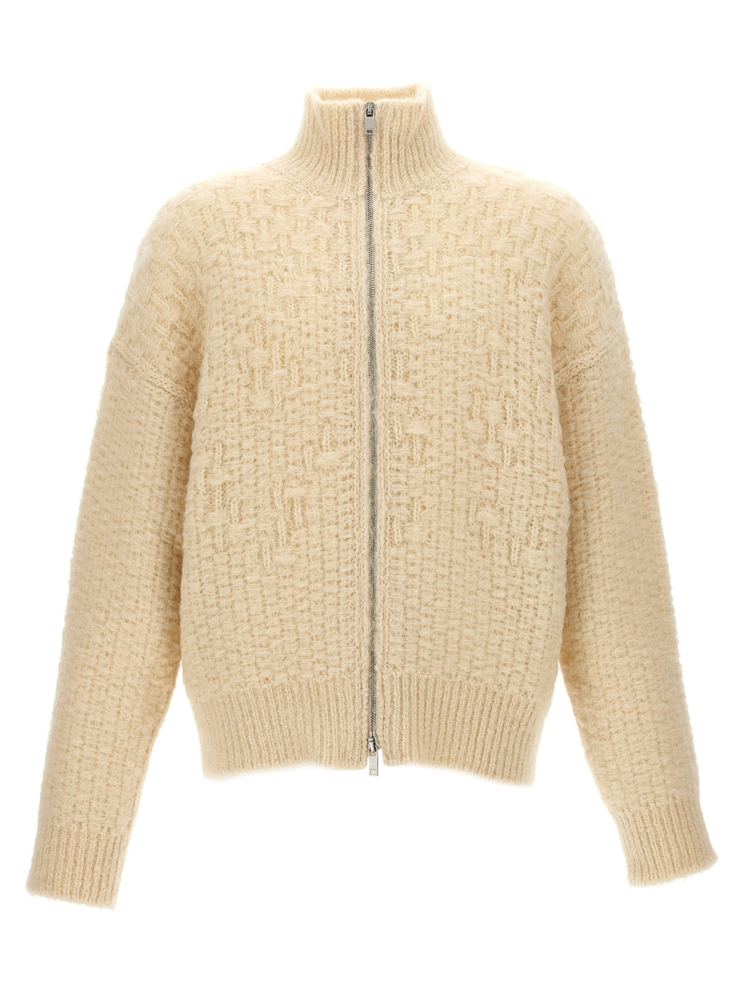 Zip Cardigan Sweater, Cardigans Beige