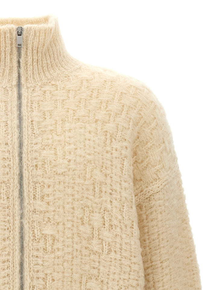 Zip Cardigan Sweater, Cardigans Beige