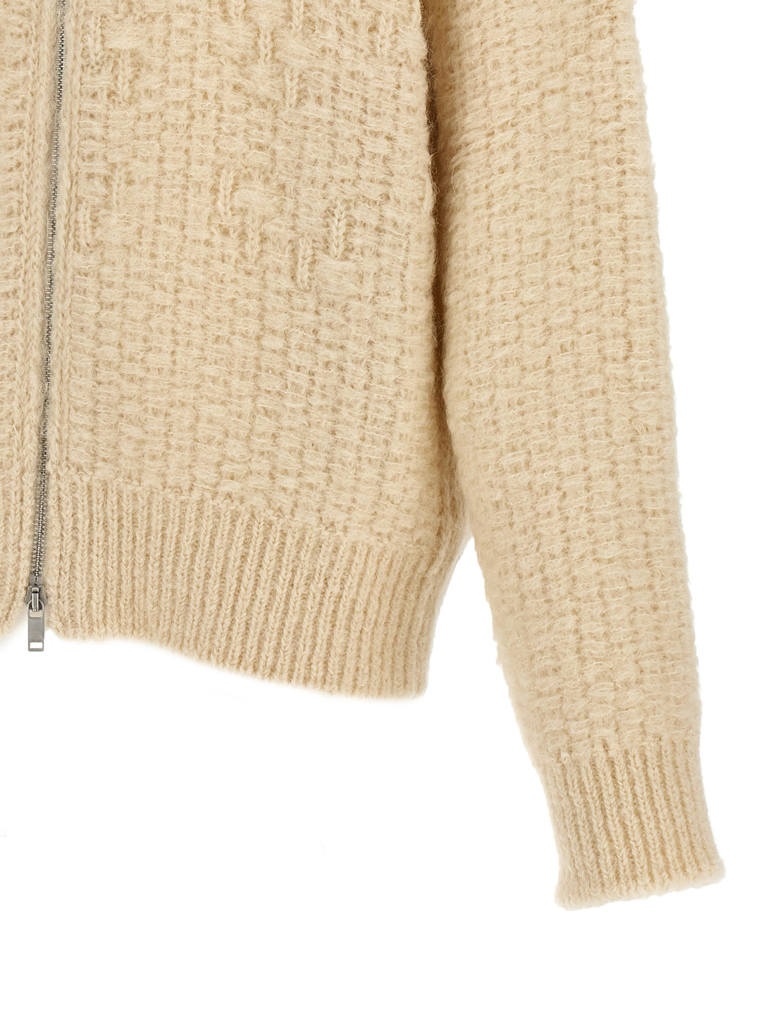 Zip Cardigan Sweater, Cardigans Beige