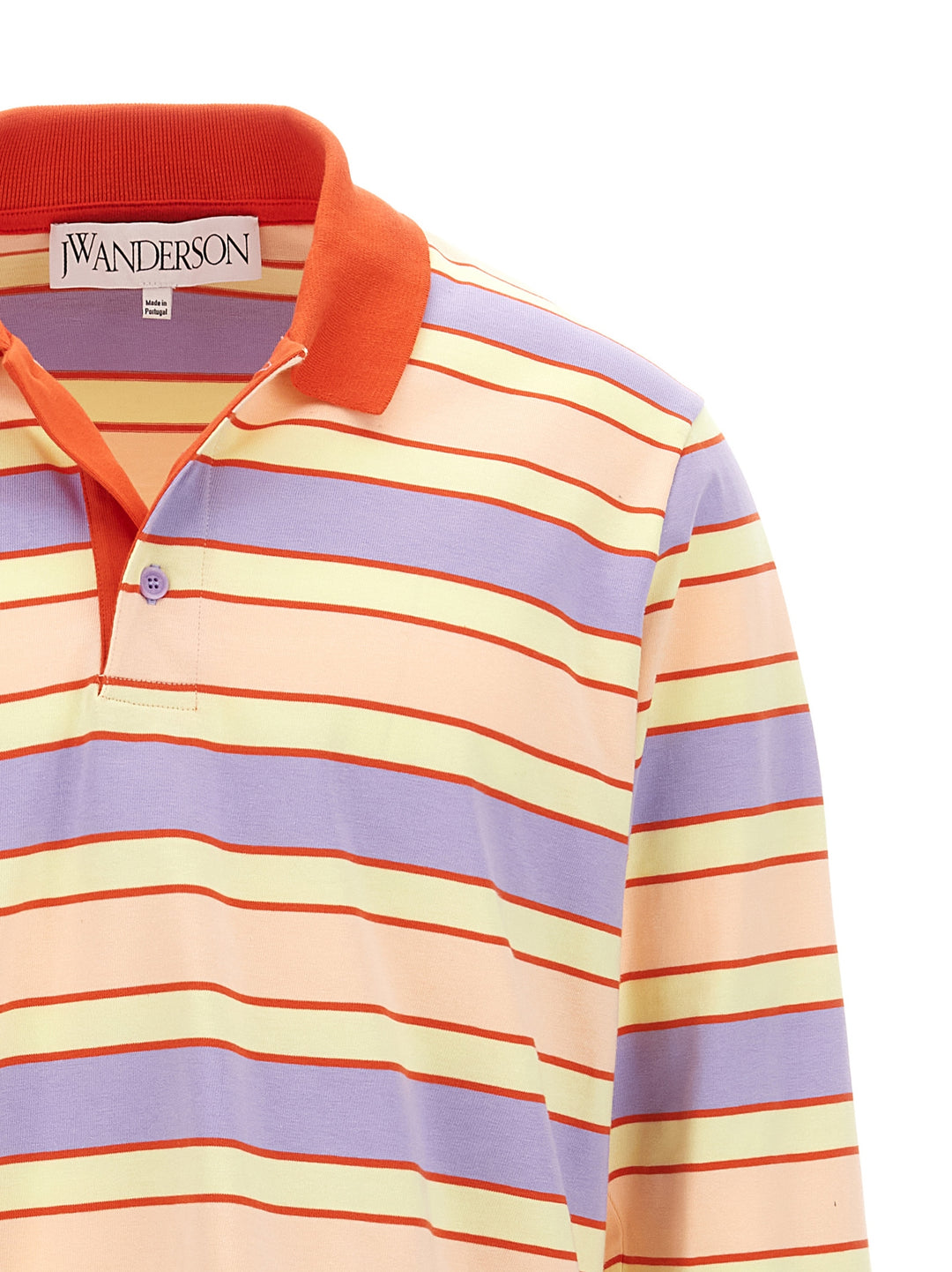 Striped Contrast Trim Polo Pink