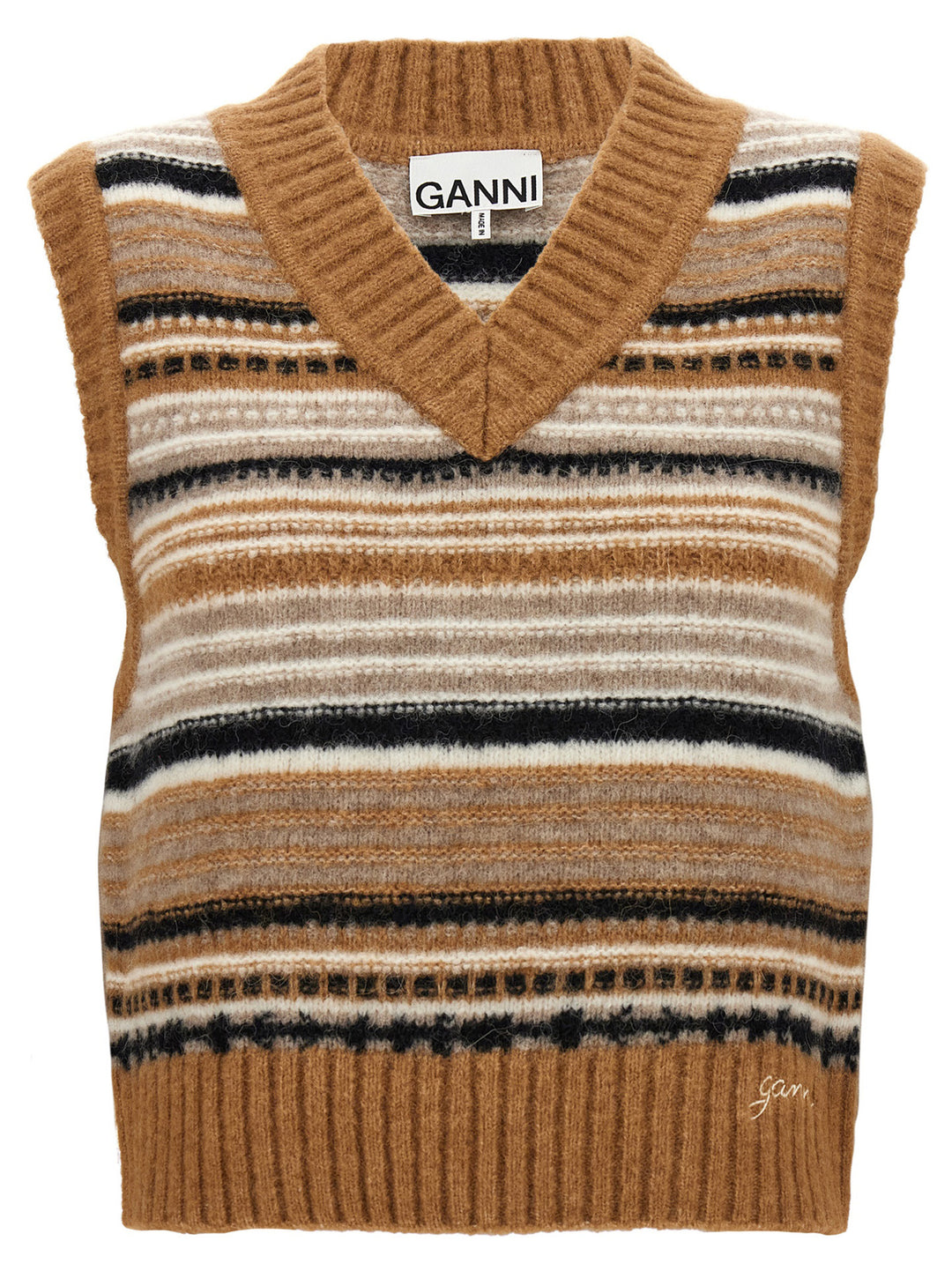 Striped Vest Gilet Beige