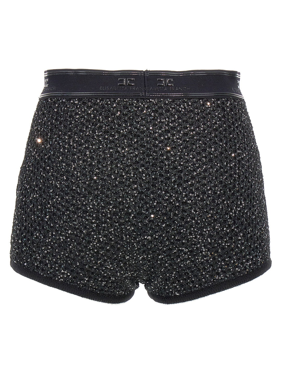 Sequined Knitted Shorts Bermuda, Short Black