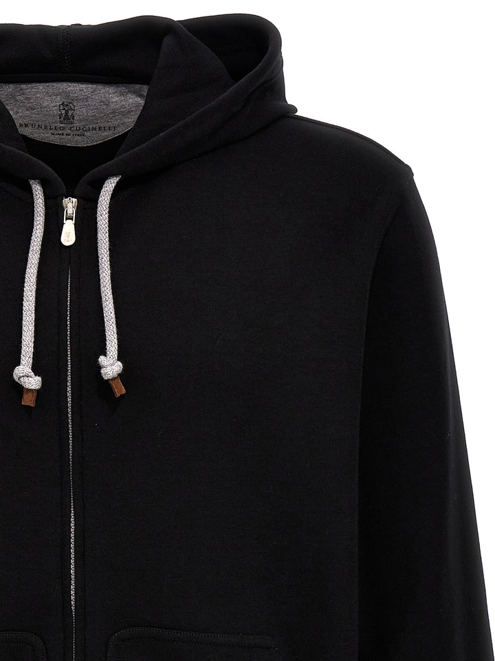 Zip Hoodie Sweatshirt Black