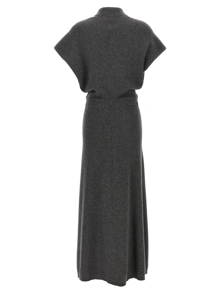 Ribbed Dress Dresses Gray