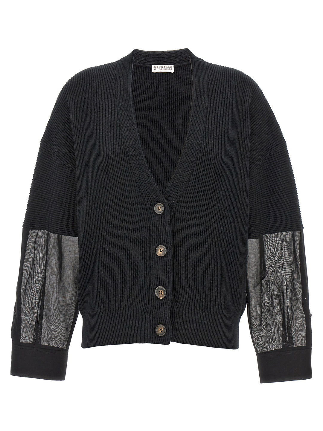 Ribbed Cardigan Sweater, Cardigans Black