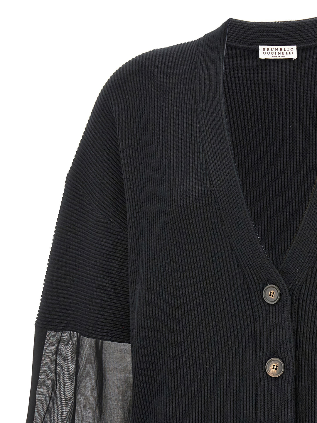 Ribbed Cardigan Sweater, Cardigans Black