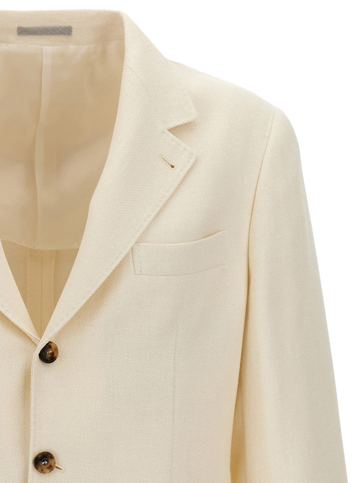 Single-Breasted Blazer White