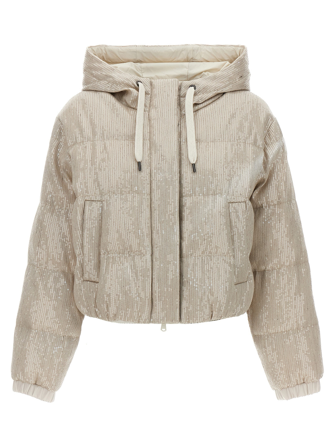 Sequin Down Jacket Casual Jackets, Parka Beige