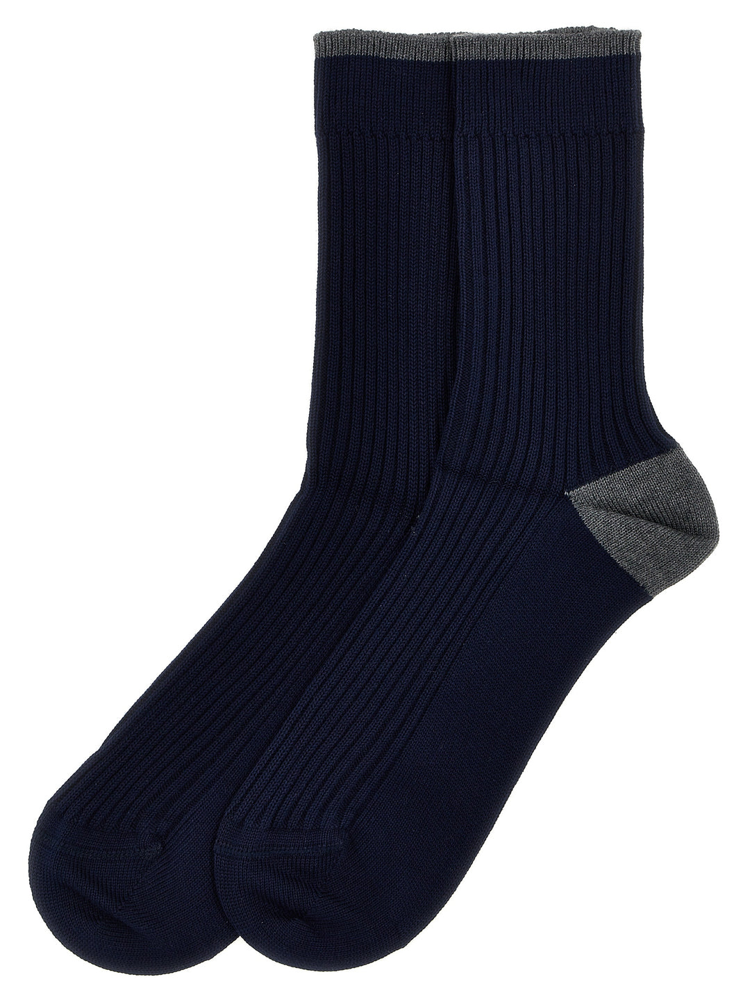 Ribbed Cotton Socks Blue