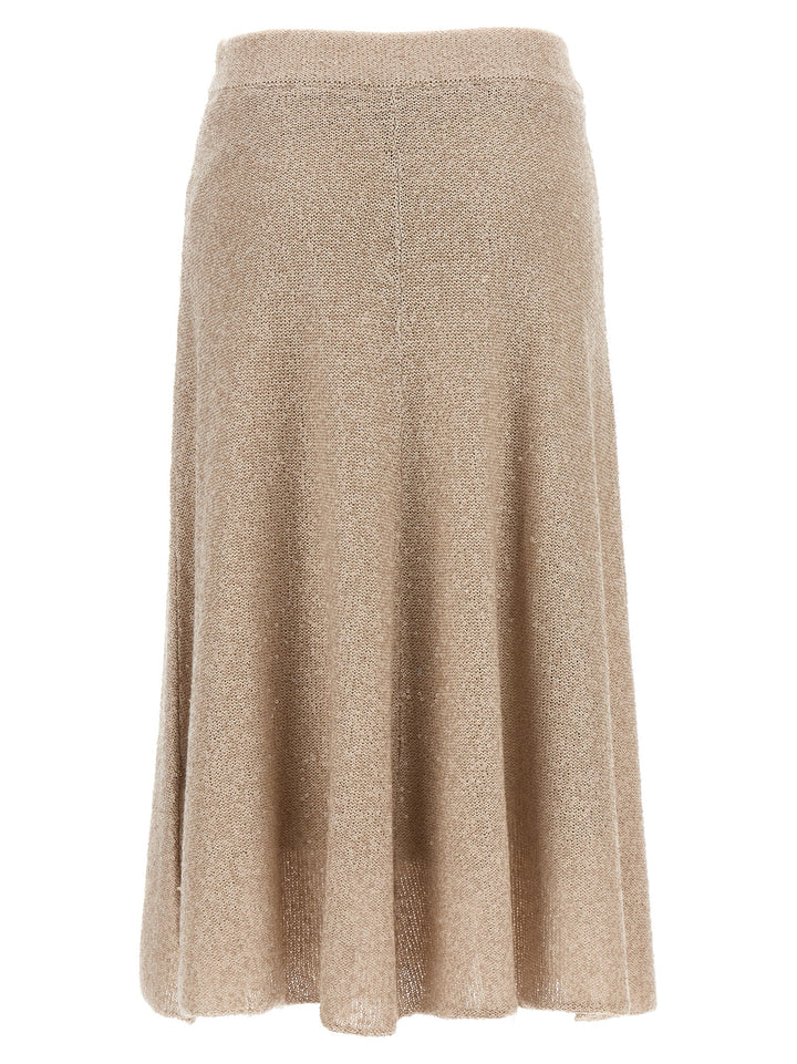 Sequin Knitted Skirt Skirts Beige