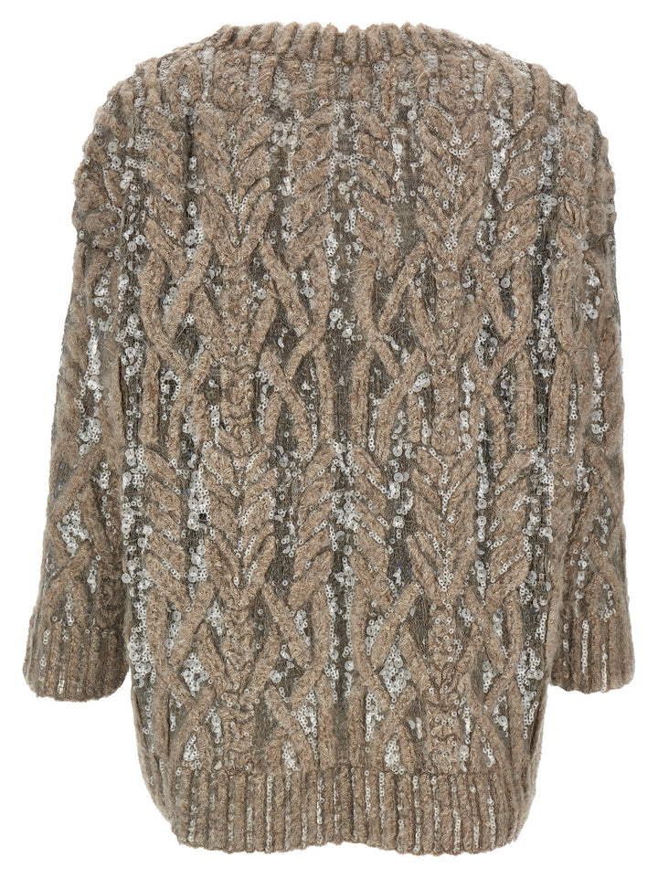 Sequin Sweater Sweater, Cardigans Beige