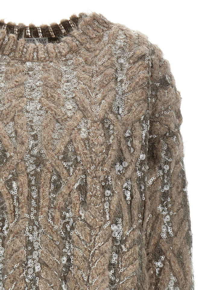 Sequin Sweater Sweater, Cardigans Beige