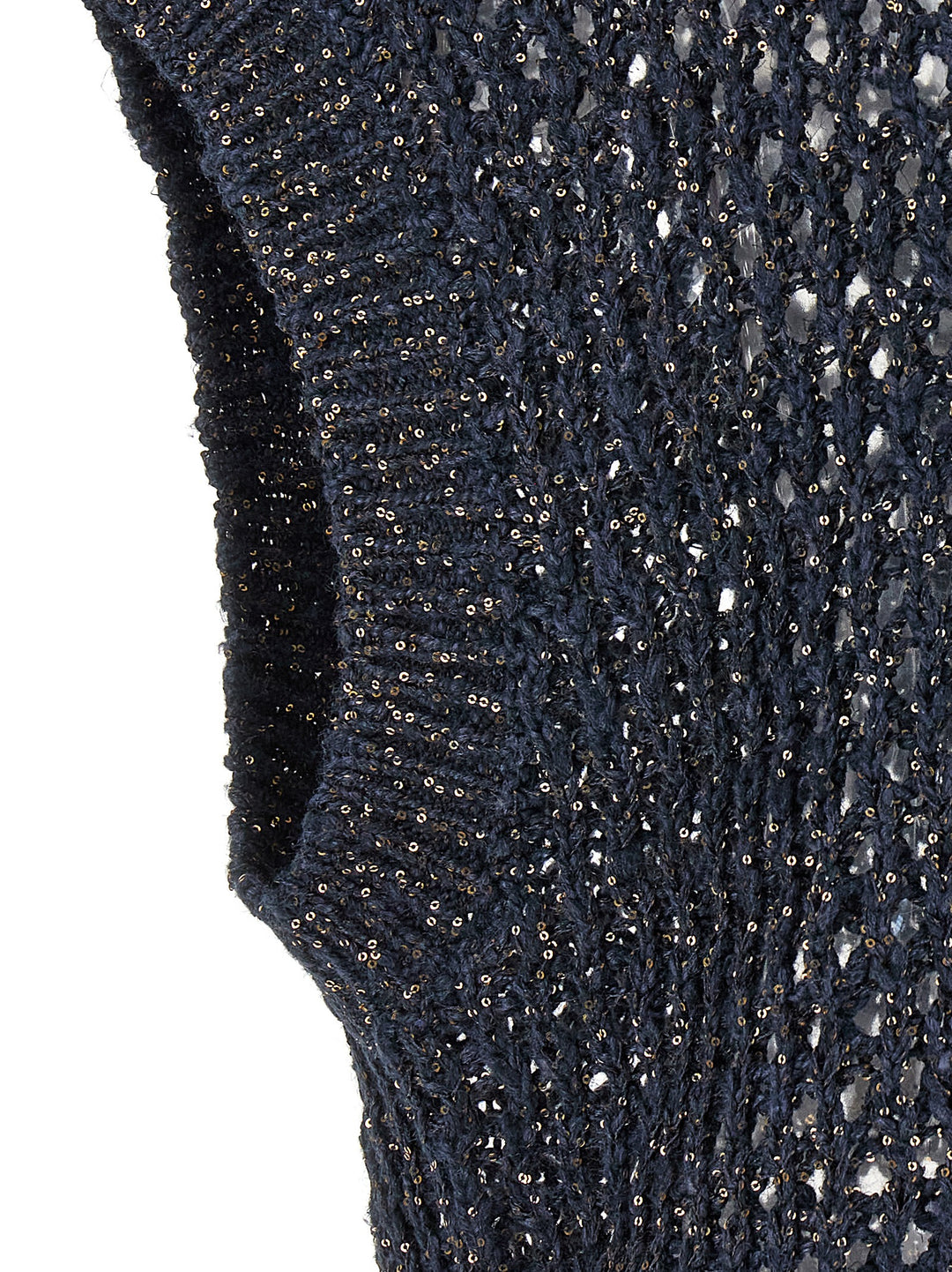 Sequin Vest Gilet Blue