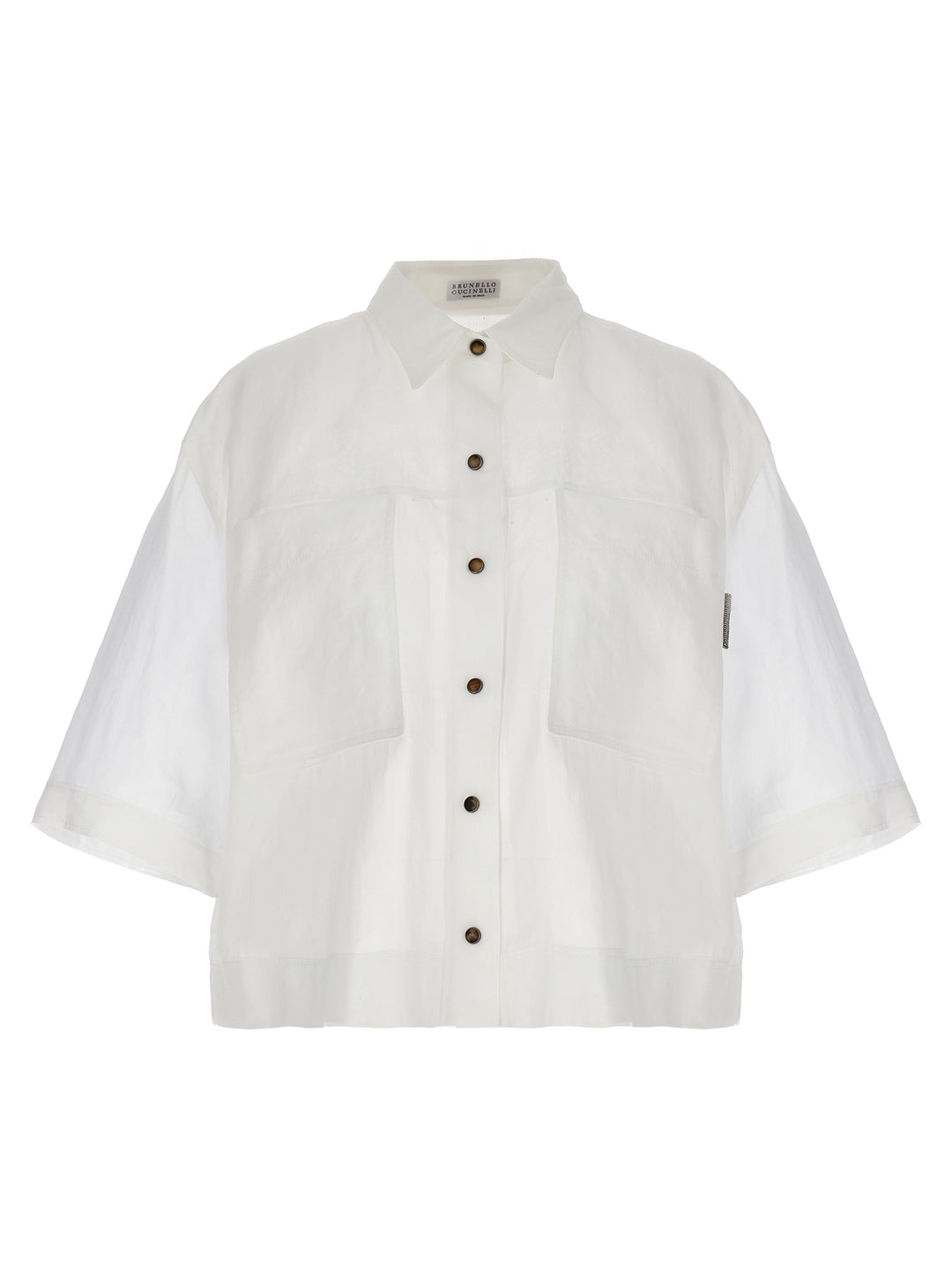 Semi-Sheer Shirt Shirt, Blouse White