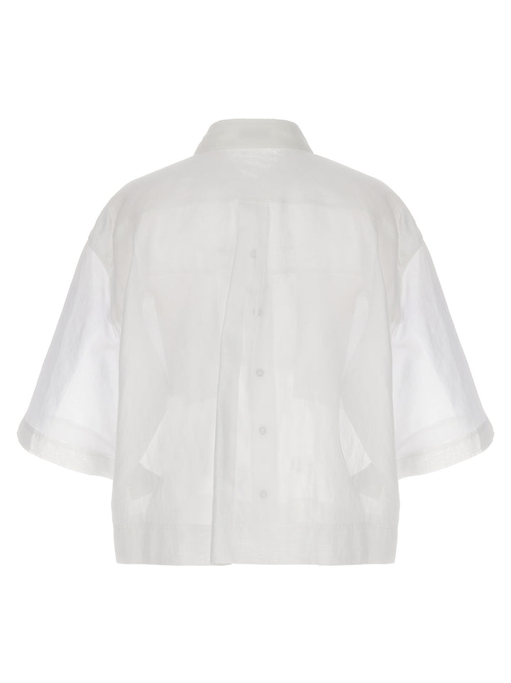 Semi-Sheer Shirt Shirt, Blouse White