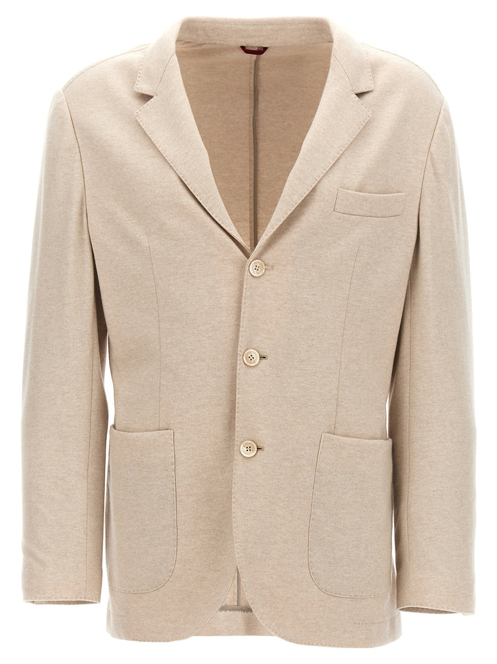 Single-Breasted Cashmere Blazer Beige