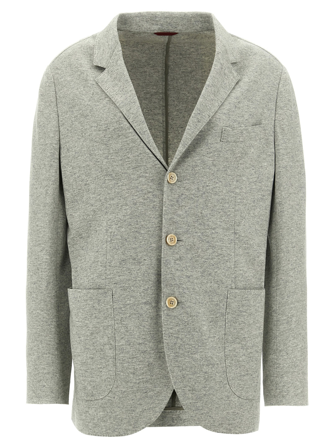 Single-Breasted Cashmere Blazer Gray