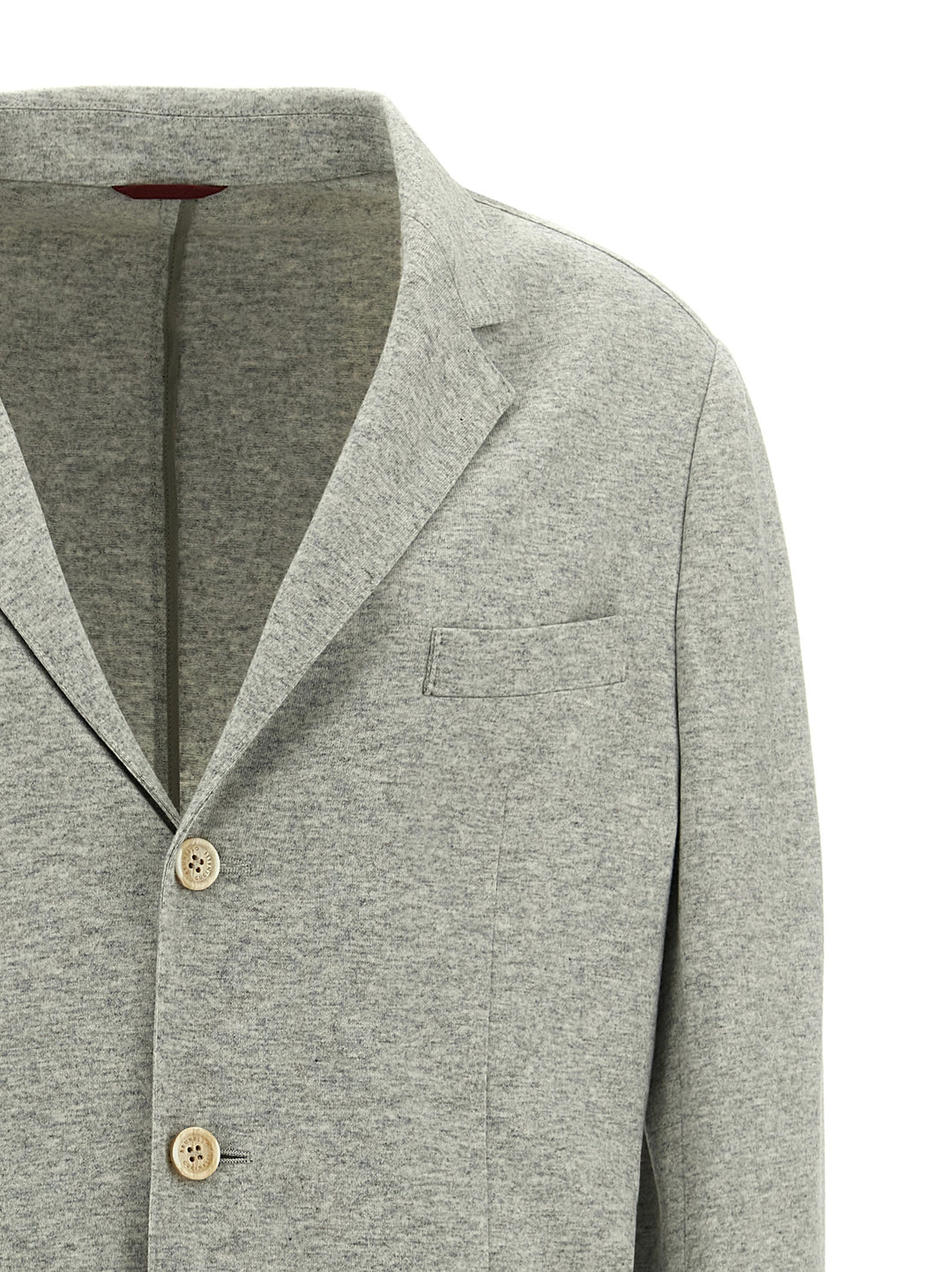 Single-Breasted Cashmere Blazer Gray