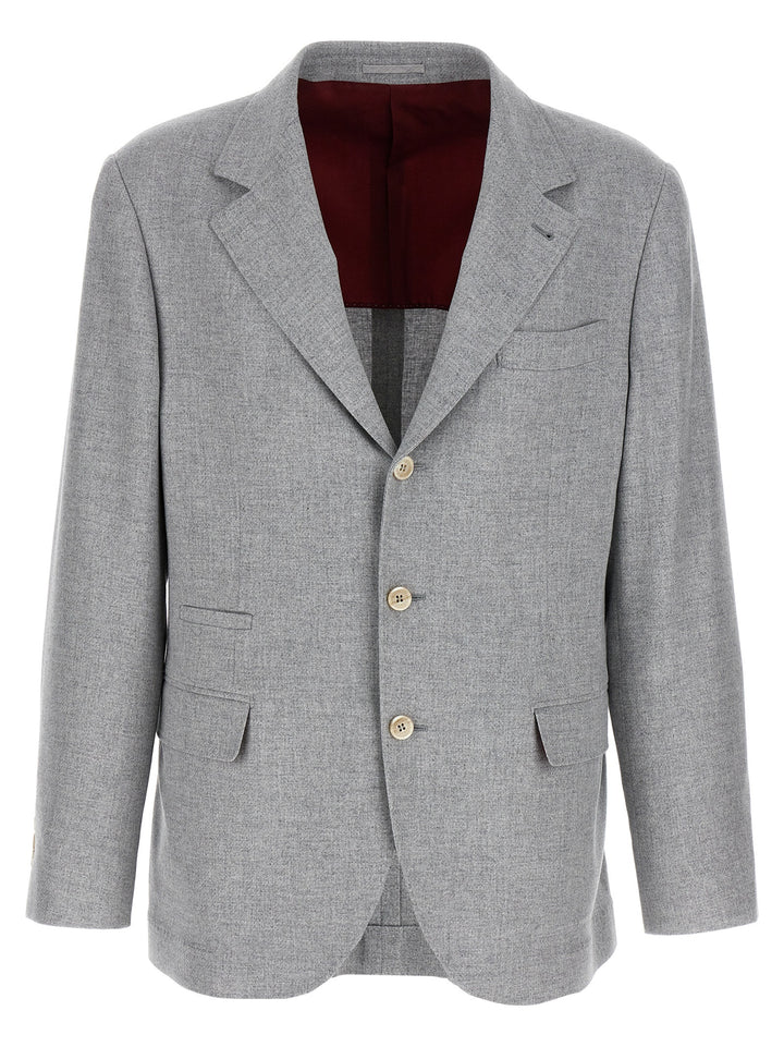 Single-Breasted Blazer Gray