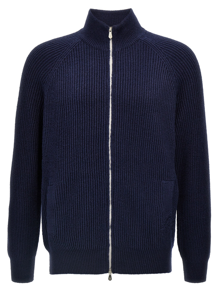 Zip Cardigan Sweater, Cardigans Blue