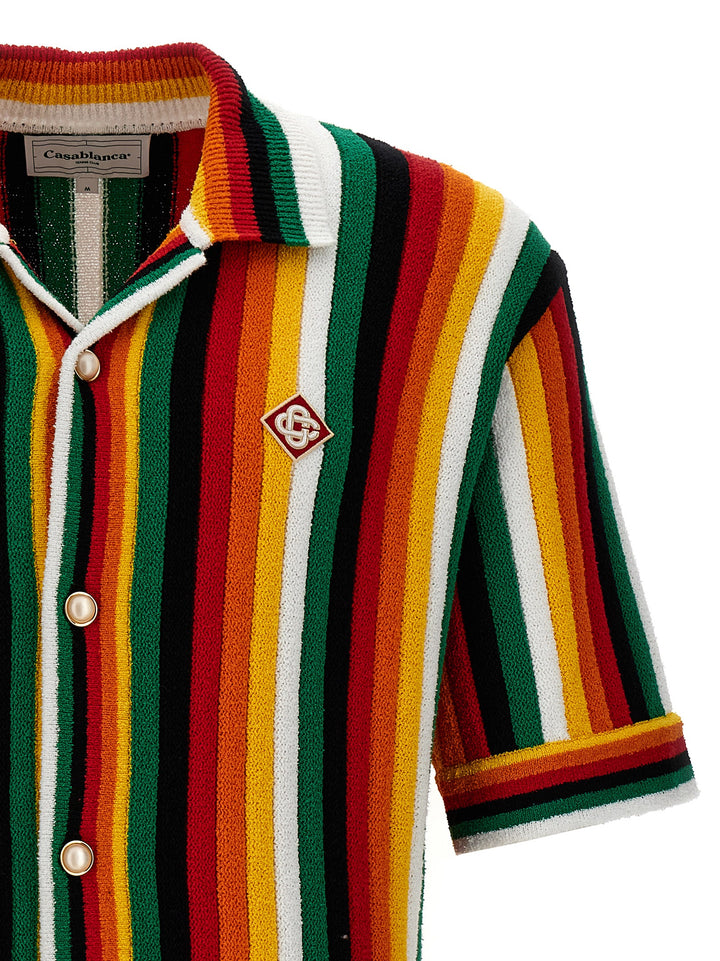 Striped Towelling Shirt, Blouse Multicolor