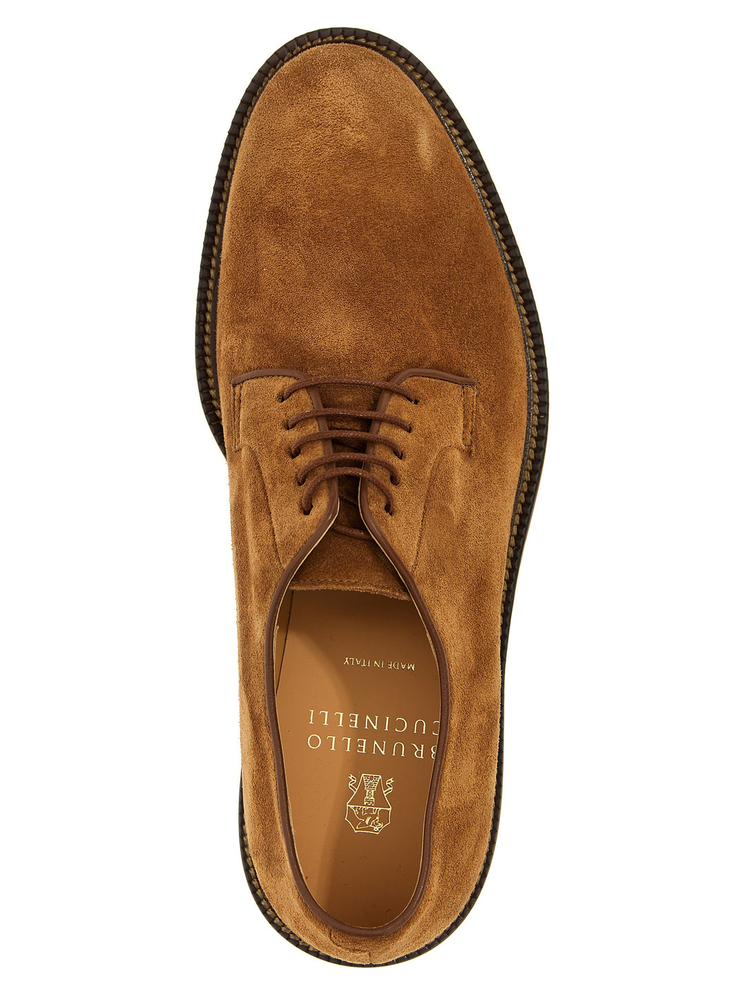 Suede Derby Lace Up Shoes Brown