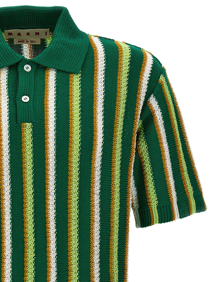 Striped  Shirt Polo Green