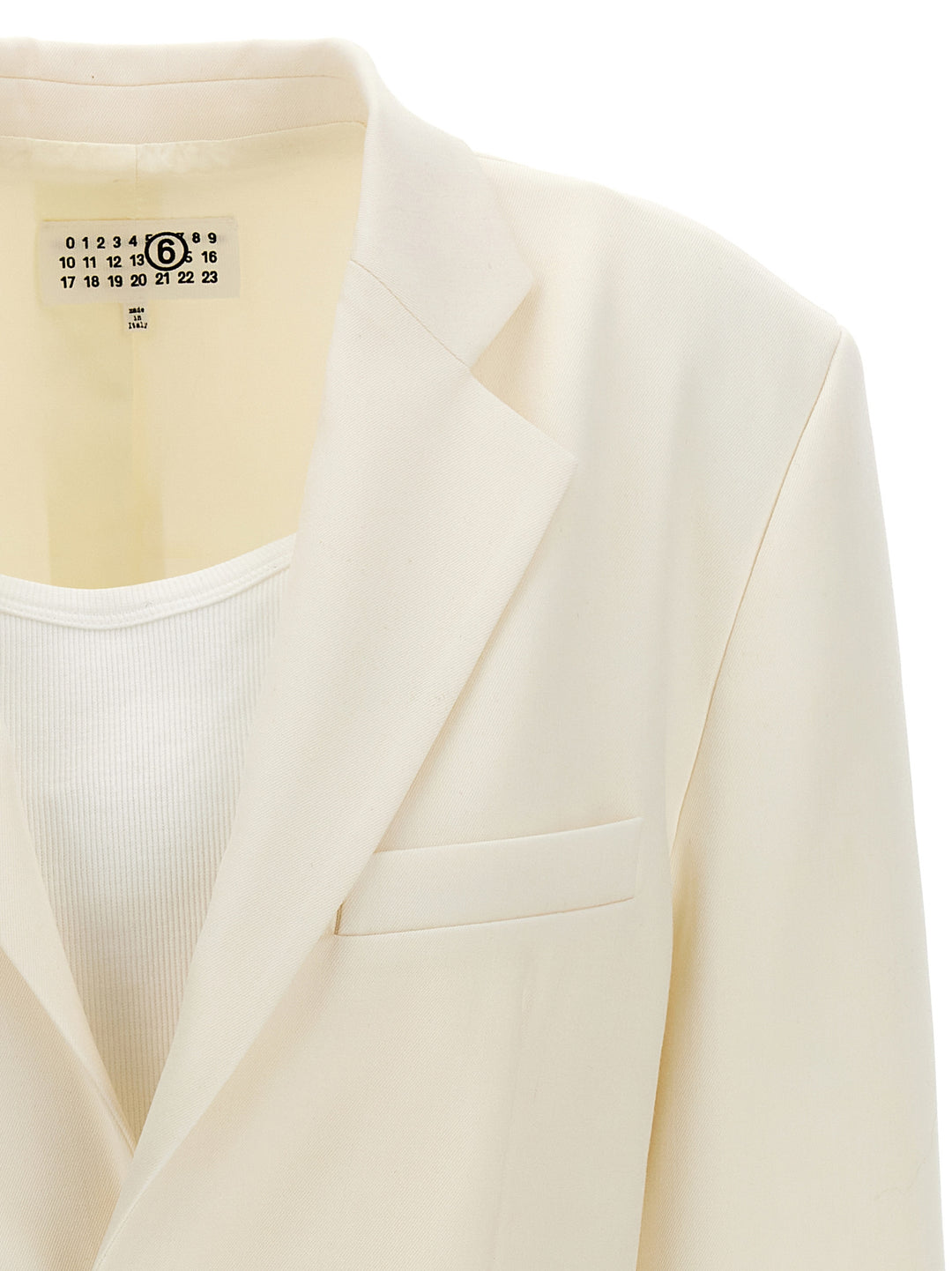 Single-Breasted Blazer With Top Insert Blazer And Suits White