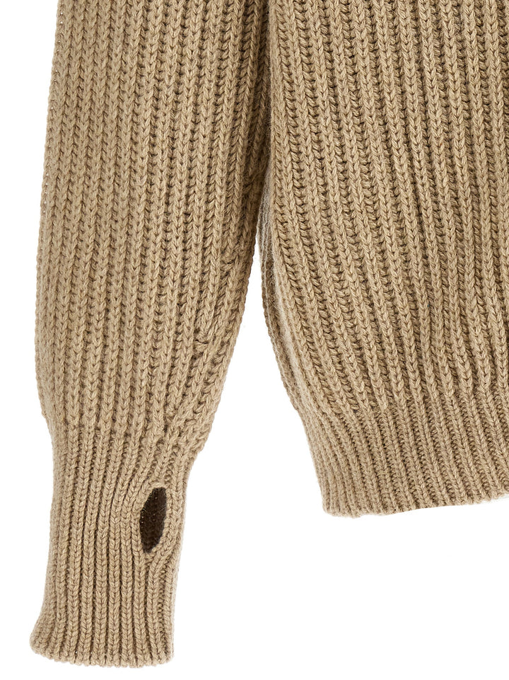 Ribbed Cardigan Sweater, Cardigans Beige