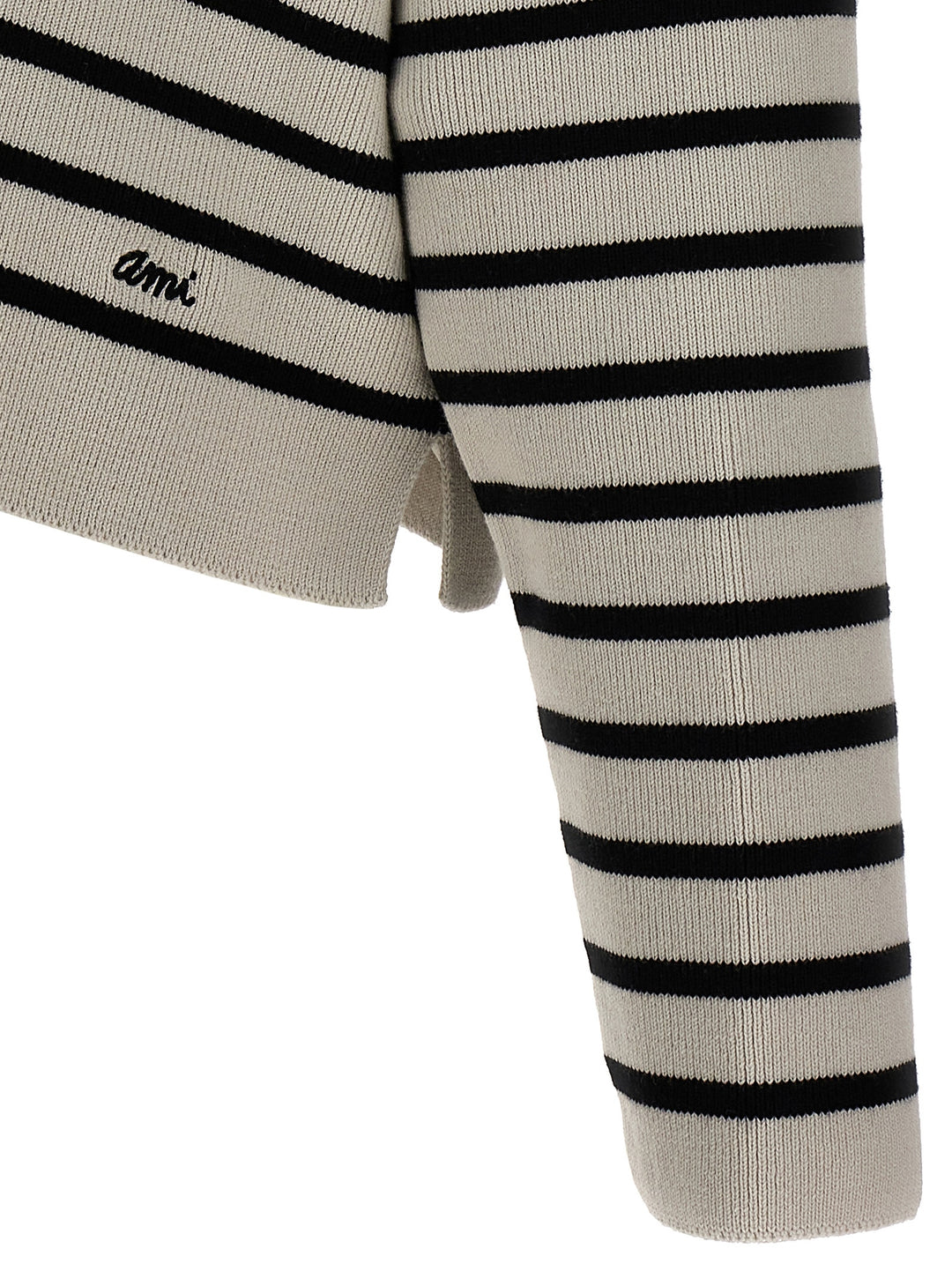 Striped Polo Sweater Sweater, Cardigans White/Black