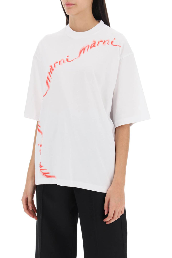 T Shirt Oversize Con Logo Grafico - Marni - Donna