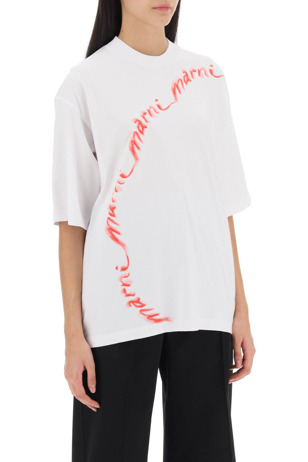 T Shirt Oversize Con Logo Grafico - Marni - Donna